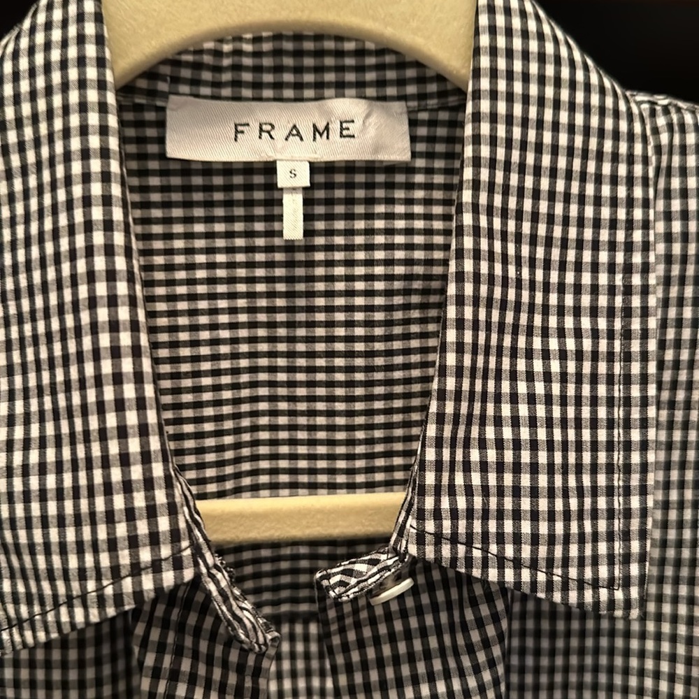 Frame size small gingham black and white belted dress - Picture 2 of 4